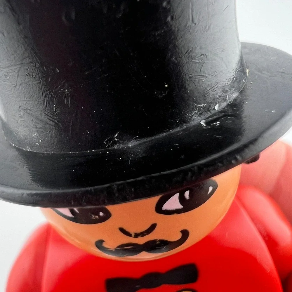 Vintage LEGO Duplo Ringmaster Figure Red Coat Top Hat Vintage Circus Character